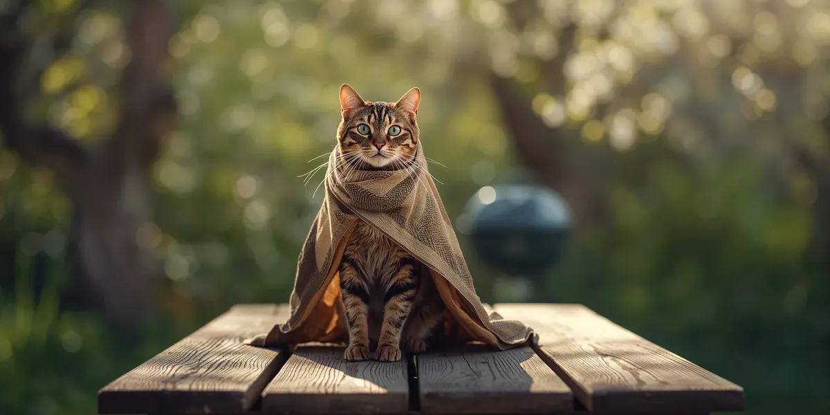 Chat aventurier dans la nature