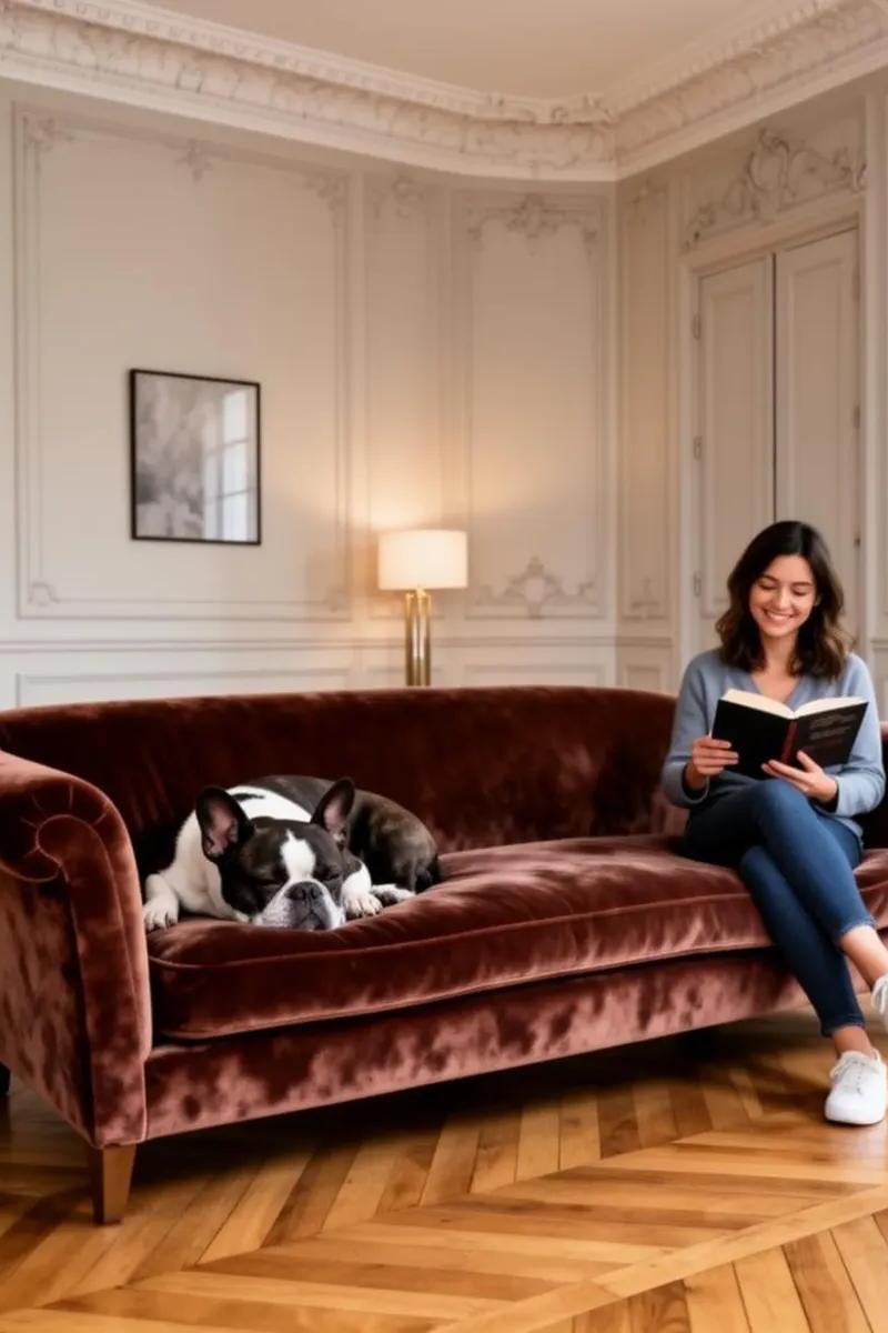 Bouledogue Français dans un appartement haussmannien du 6ème de Lyon